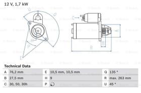 BOSCH 0986014890 - MOTOR DE ARRANQUE