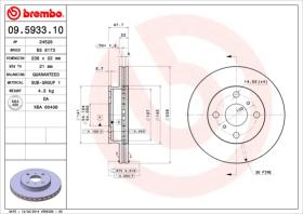 BREMBO 09593310 - DISCO DE FRENO