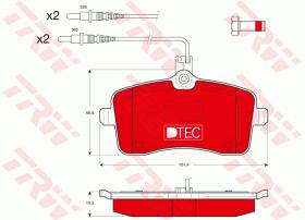 TRW GDB1594DTE - PASTILLAS DE FRENO DTEC