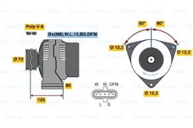 BOSCH 0124555002 - ALTERNADOR
