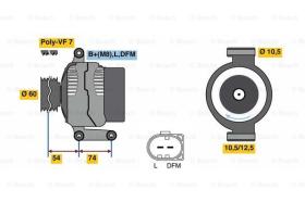 BOSCH 0125711049 - ALTERNADOR