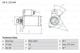 BOSCH 0986013390 - MOTOR DE ARRANQUE