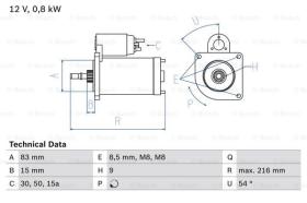 BOSCH 0986013590 - MOTOR DE ARRANQUE
