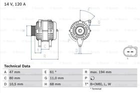 BOSCH 0986044890 - ALTERNADOR