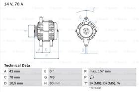 BOSCH 0986047200 - ALTERNADOR