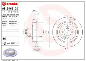 BREMBO 08916320 - DISCO DE FRENO