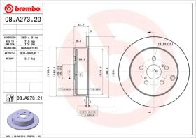 BREMBO 08A27320 - DISCO DE FRENO