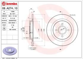 BREMBO 08A27410 - DISCO DE FRENO