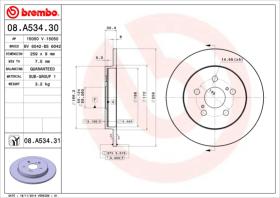 BREMBO 08A53430 - DISCO DE FRENO