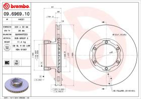 BREMBO 09696910 - DISCO MERCEDES-BENZ 809D/811D/814D(