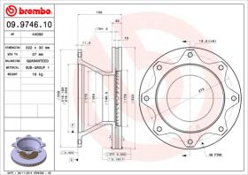 BREMBO 09974610 - DISCO VOLVO TRUCKS FL6 608/614(10 T