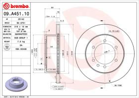 BREMBO 09A45110 - DISCO DE FRENO