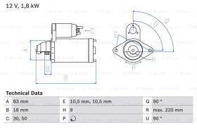 BOSCH 0986026050 - MOTOR DE ARRANQUE