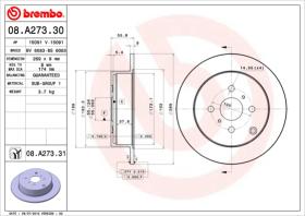 BREMBO 08A27331 - DISCO DE FRENO