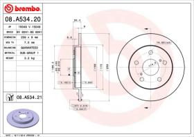 BREMBO 08A53421 - DISCO DE FRENO