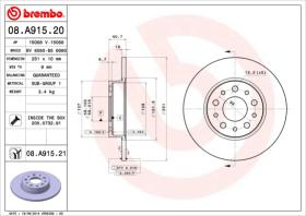 BREMBO 08A91521 - DISCO DE FRENO