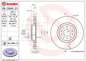 BREMBO 09C64521 - DISCO DE FRENO
