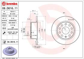 BREMBO 08D61611 - DISCO DE FRENO