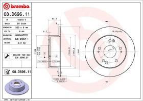 BREMBO 08D69611 - DISCO DE FRENO
