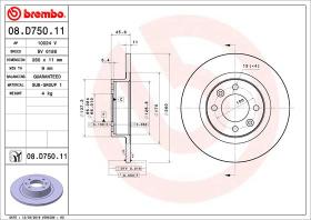 BREMBO 08D75011 - DISCO DE FRENO