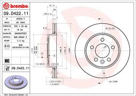 BREMBO 09D42211 - DISCO DE FRENO