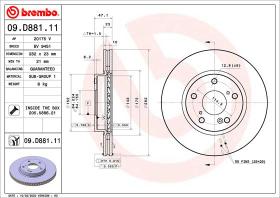 BREMBO 09D88111 - DISCO DE FRENO