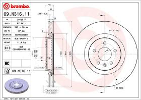 BREMBO 09N31611 - DISCO DE FRENO