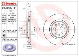 BREMBO 09D42011 - DISCO DE FRENO