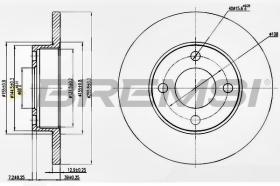 BREMSI CD6048S - B. DISC FRONT DIA.256 SOLID AUDI 100