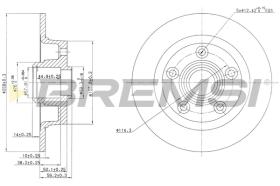 BREMSI CD6456S - B. DISC REAR DIA.259 SOLID MAZDA 626